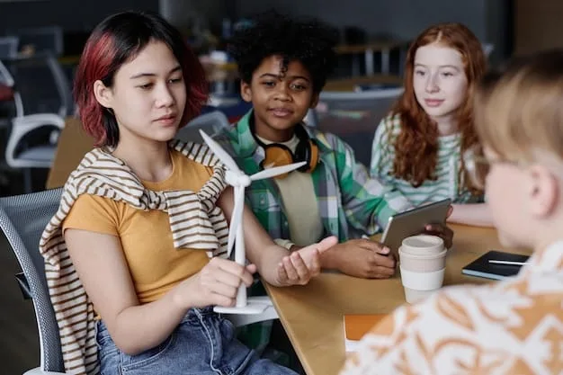 A support group of Gen Z students with varied learning profiles engaging in a discussion, illustrating a positive and inclusive environment for peer support.