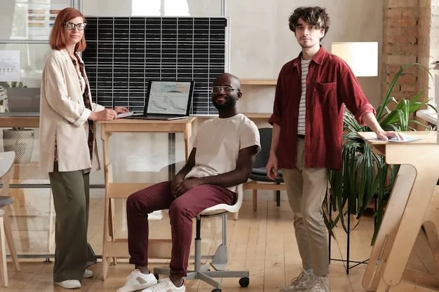 A diverse group of Gen Z professionals in a modern, collaborative office setting, engaged in a discussion about digital ethics, with diagrams of interconnected data nodes and ethical frameworks on a whiteboard behind them. The scene should convey thoughtful problem-solving and innovation.