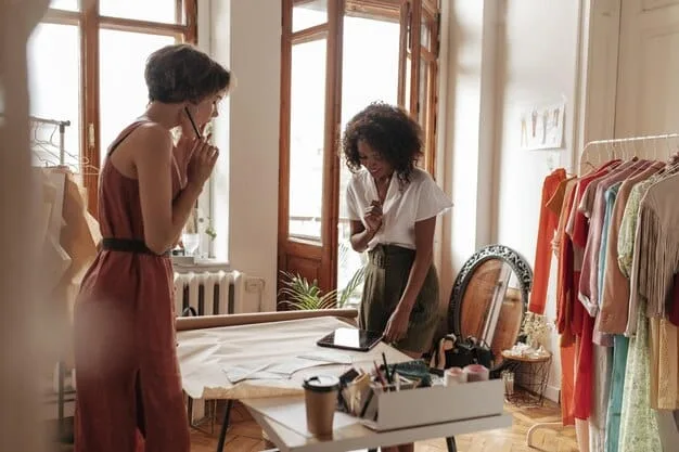 A Gen Z individual browsing sustainable fashion in an ethical boutique, with natural fibers and minimalist design.