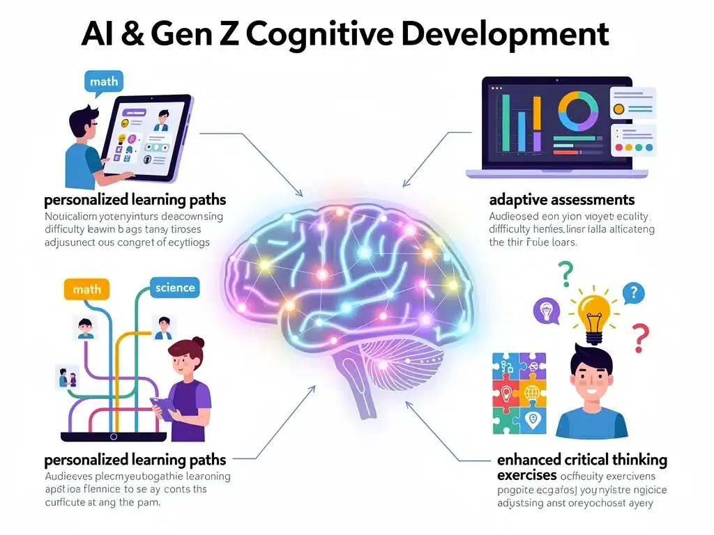 Infographic showing AI's influence on Gen Z cognitive development