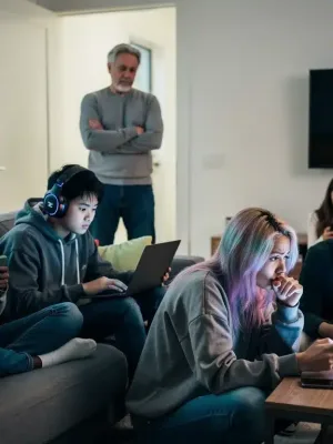 Parents and Gen Z navigating screen time, devices, and mental wellness challenges.