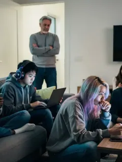 Parents and Gen Z navigating screen time, devices, and mental wellness challenges.