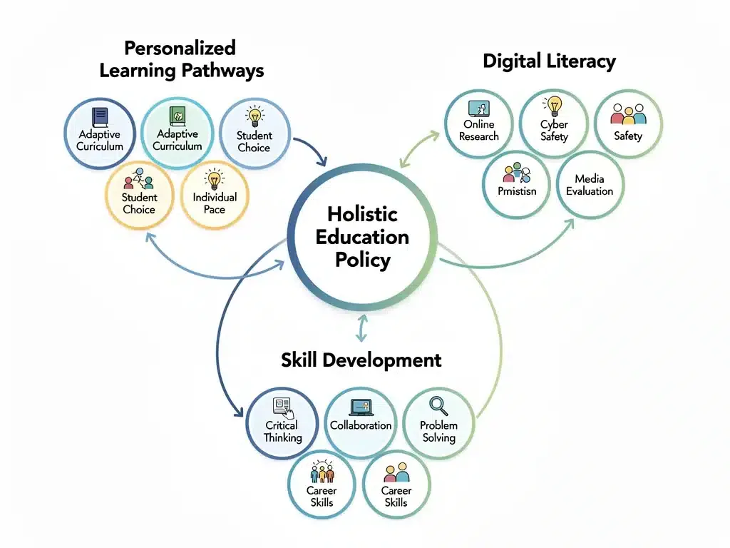 Infographic depicting personalized learning and digital skill development