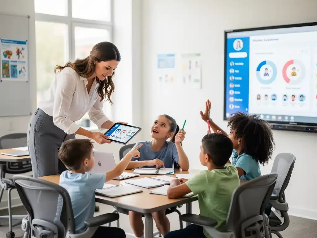Teacher using technology for personalized student learning