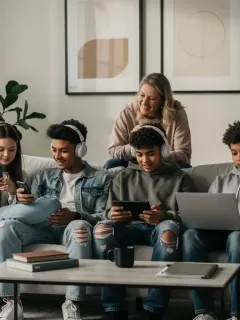 Parent connecting with Gen Z teen using digital communication