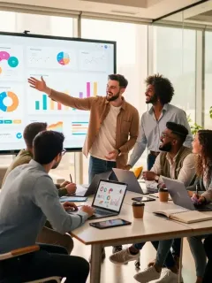 Diverse Gen Z professionals collaborating in a modern, inclusive office environment