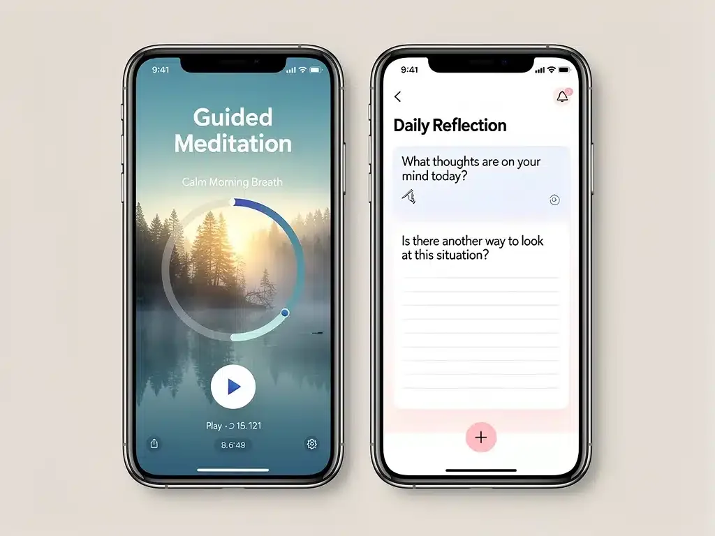 Comparison of two different mental health app features