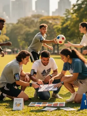 Gen Z engaged in structured outdoor play, demonstrating focus and teamwork.