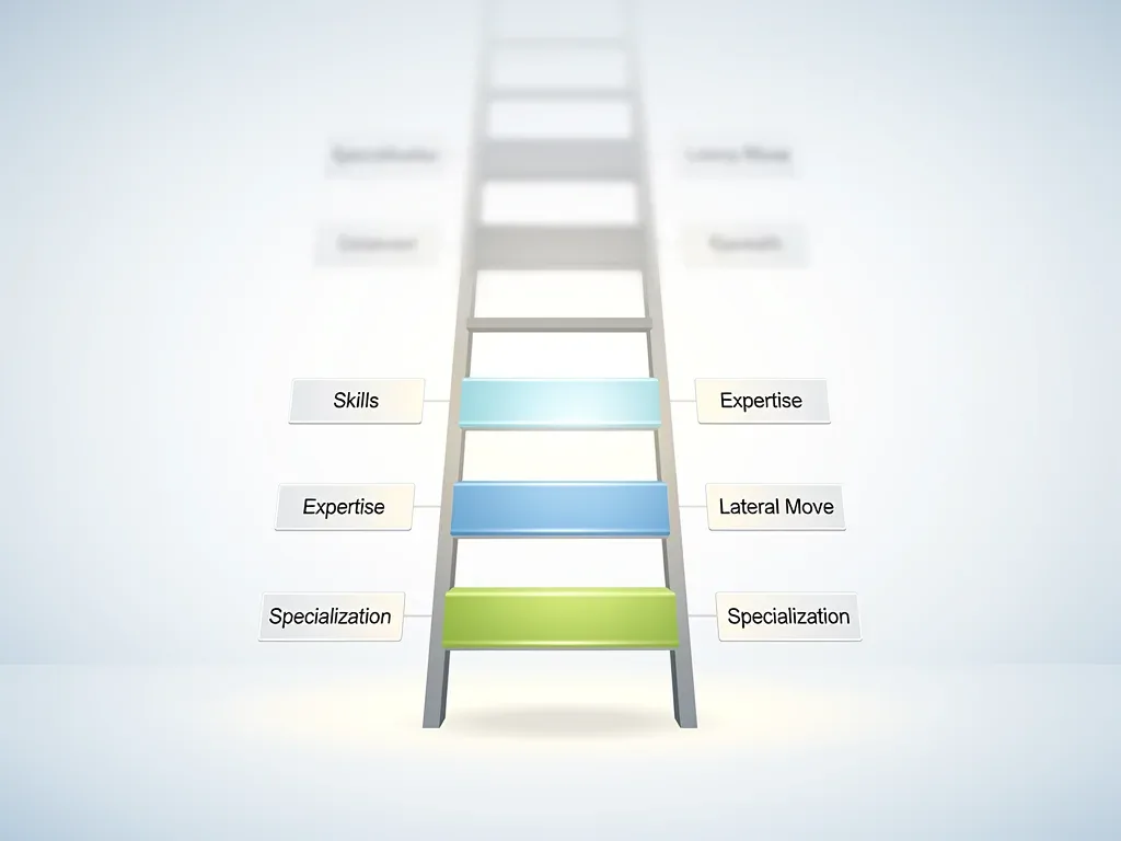 Conceptual image of a career ladder showing alternative paths, not just upward mobility.