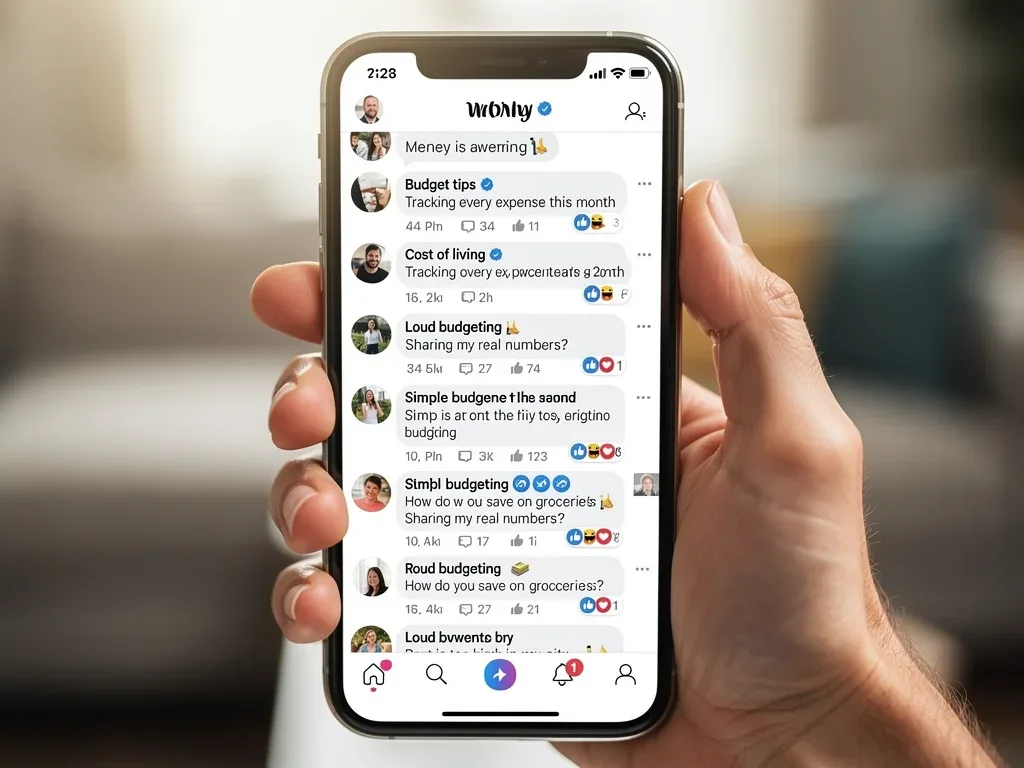 Social media feed showcasing loud budgeting discussions and financial transparency