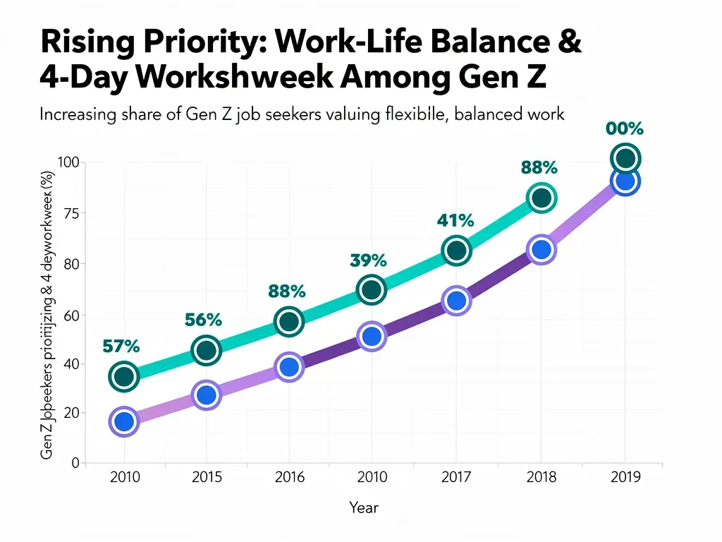 Chart illustrating Gen Z interest in workplace flexibility and shorter workweeks.
