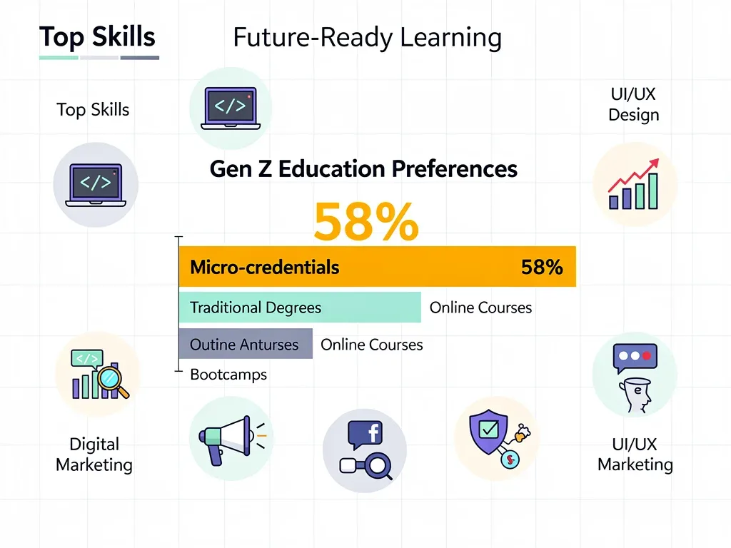 Illustration showing flexible credential pathways available to younger learners