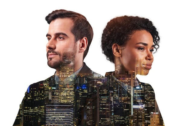 A split image showcasing two scenarios: on one side, an AI system displaying biased results with skewed data visualizations, and on the other side, a fair AI system with balanced data and equitable outcomes represented by even data distribution.