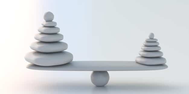 A stylized image depicting a set of scales balanced unevenly, with one side representing AI-driven algorithms and the other representing human rights. The scene should be symbolic and illustrate the potential for AI to disrupt social equity.