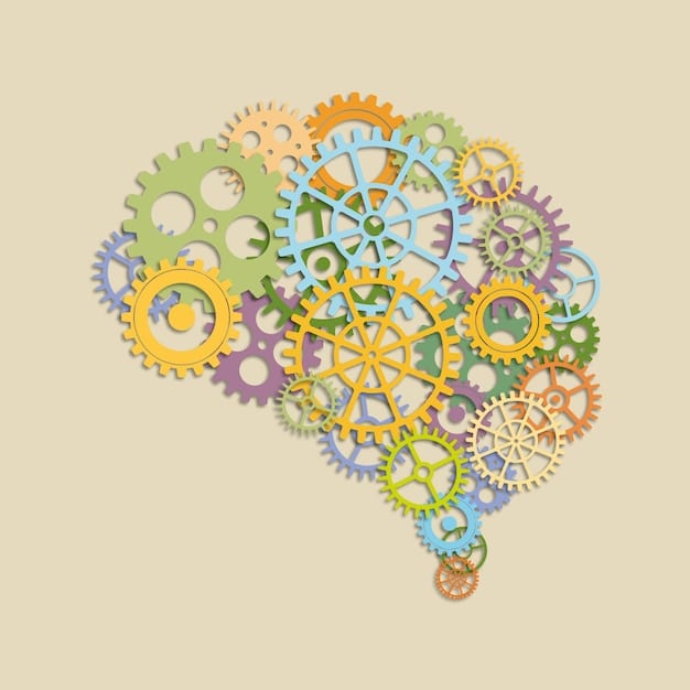 An illustration showing a brain with gears and cogs turning, symbolizing optimal cognitive function. The image also highlights areas of the brain associated with memory, attention, and decision-making.