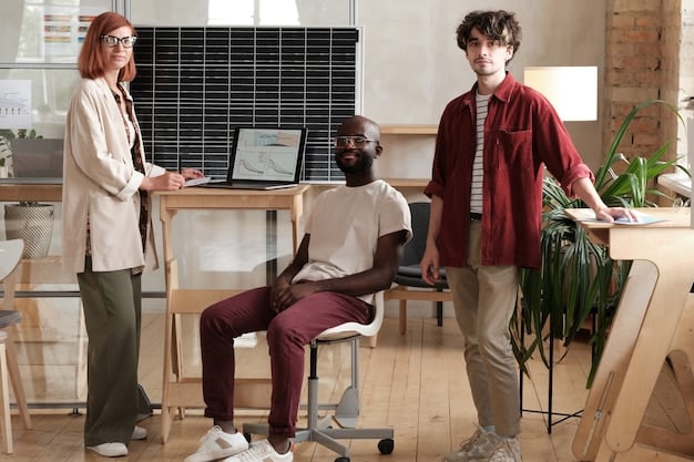 A diverse group of Gen Z professionals in a modern, collaborative office setting, engaged in a discussion about digital ethics, with diagrams of interconnected data nodes and ethical frameworks on a whiteboard behind them. The scene should convey thoughtful problem-solving and innovation.