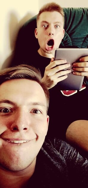 A split screen image; on one side, a Gen Z individual laughing while watching a short-form video on their phone, and on the other, a montage of diverse, quick-cut viral video clips showcasing different 