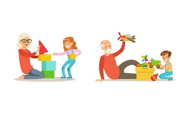 A parent and child engaged in a cooperative activity, like building blocks or sharing toys. The image conveys teamwork, patience, and mutual respect, illustrating a positive interaction dynamic.