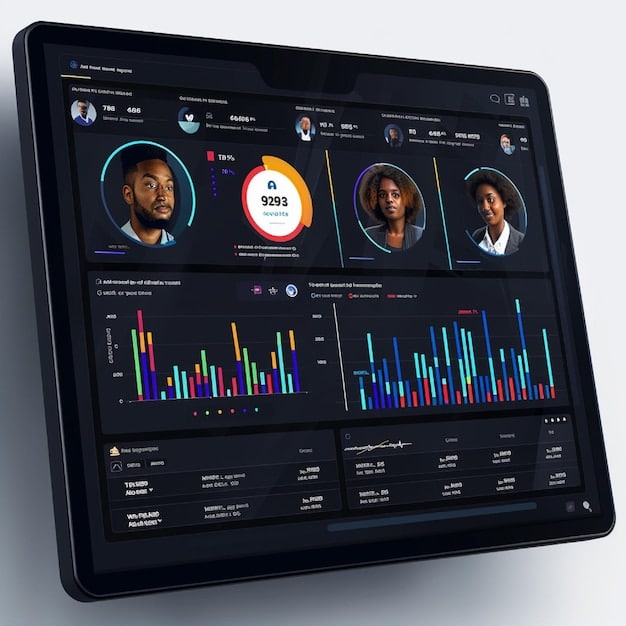 A data visualization dashboard displaying various social media metrics, with an emphasis on engagement rates, conversions, and audience demographics, specifically tailored for influencer marketing analytics.