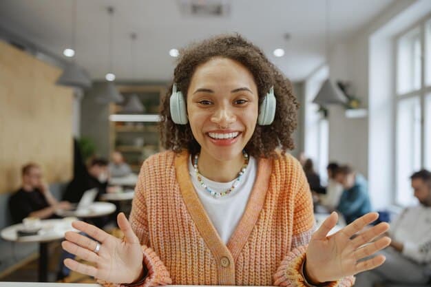 A Gen Z employee engaged in a virtual mentorship session, looking focused while on a video call, highlighting professional development and guidance.