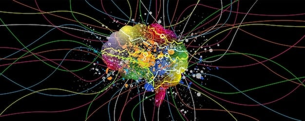A detailed, clear visual representation of brain activity or neural pathways, possibly with abstract colorful lines connecting different regions, depicting the complex interplay of emotions and cognitive functions. The image should be clean and scientifically illustrative, without showing human faces.
