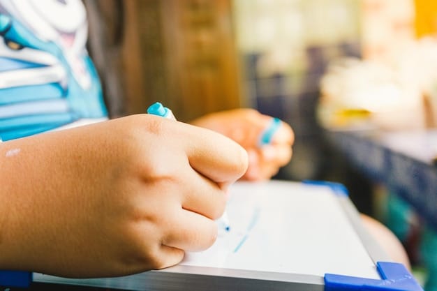 A close-up of a school counselor's hands holding a data sheet, with a blurred student in the background. The image emphasizes the administrative burden and the need for more resources.