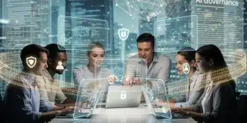 Youth engaging with AI interfaces, highlighting ethical policy considerations