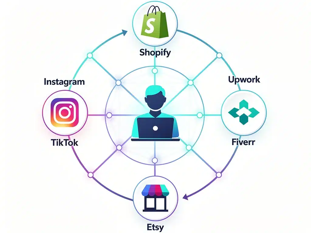 Digital platforms for monetizing skills and side hustles