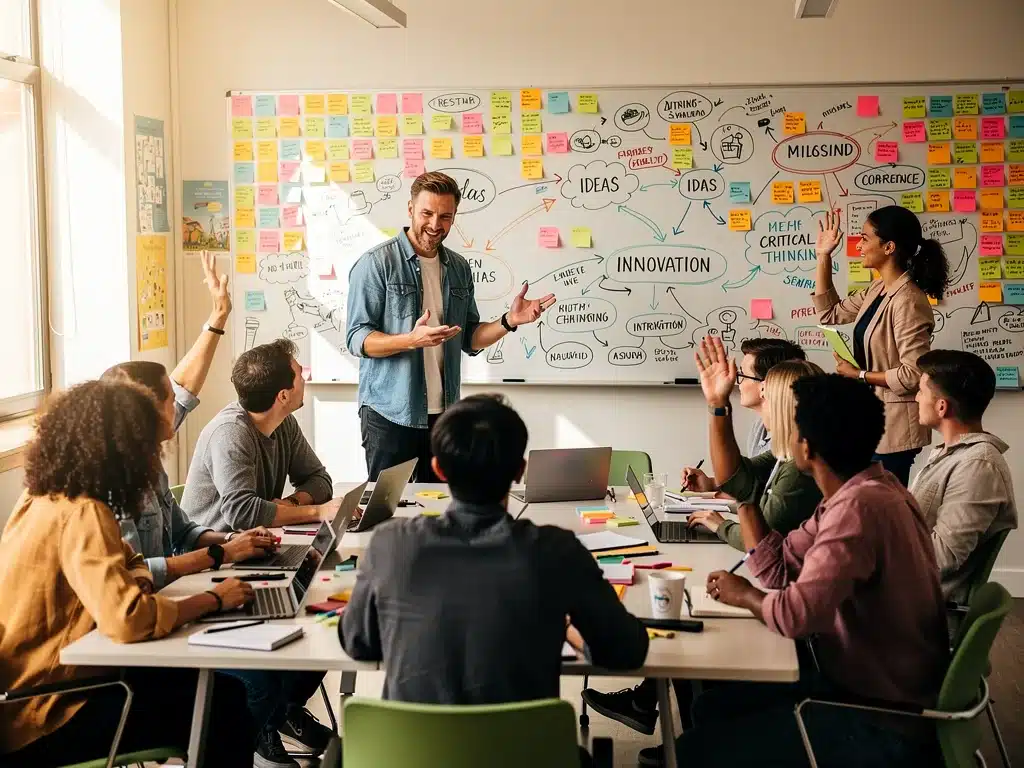 Educator leading Gen Z brainstorming session