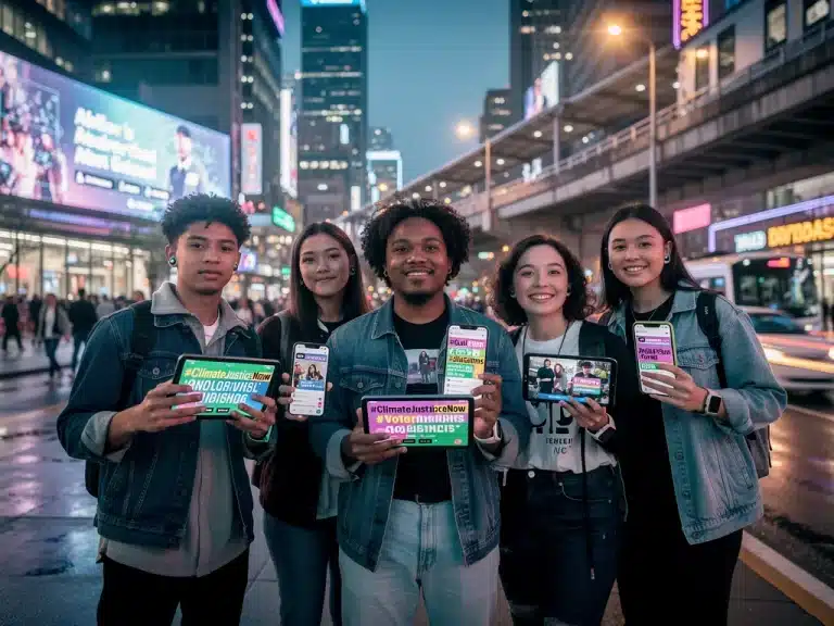 Gen Z activists using digital platforms for social change in 2026