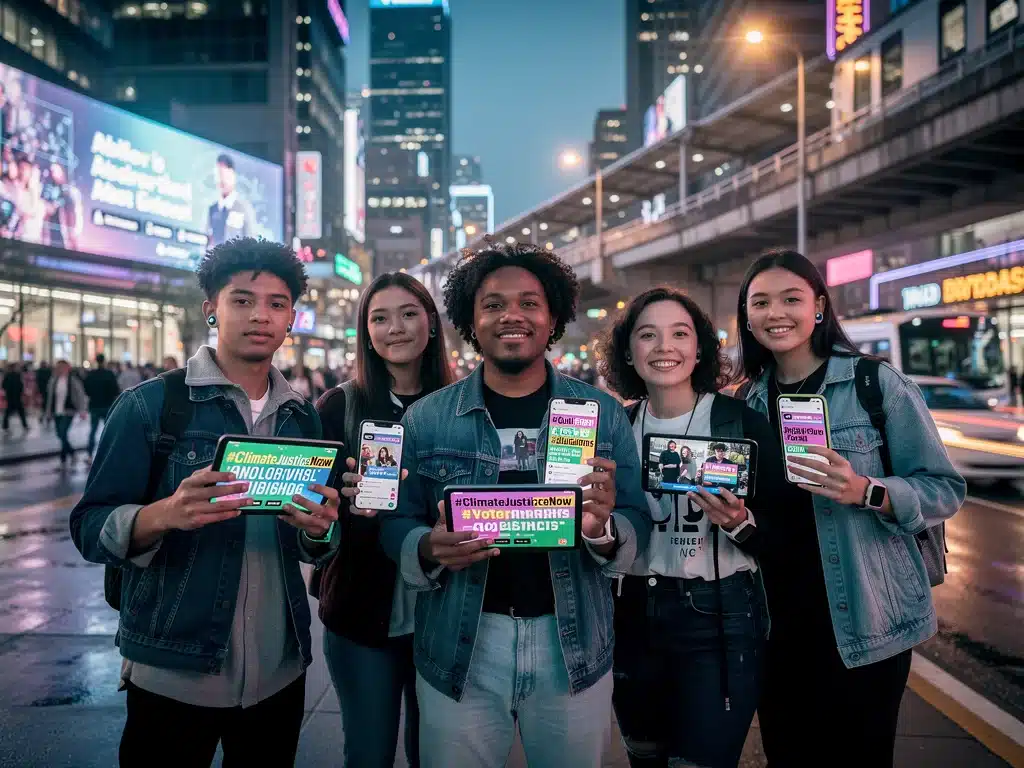 Gen Z activists using digital platforms for social change in 2026