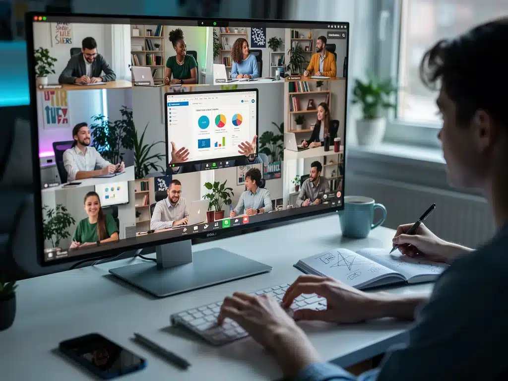 Gen Z team collaborating remotely on a freelance project