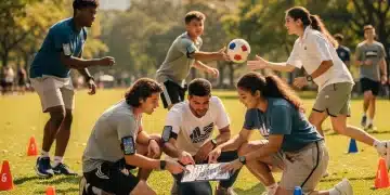 Gen Z engaged in structured outdoor play, demonstrating focus and teamwork.