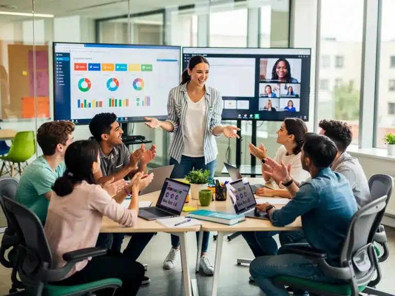 Gen Z students engaged in collaborative classroom learning