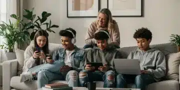 Parent connecting with Gen Z teen using digital communication