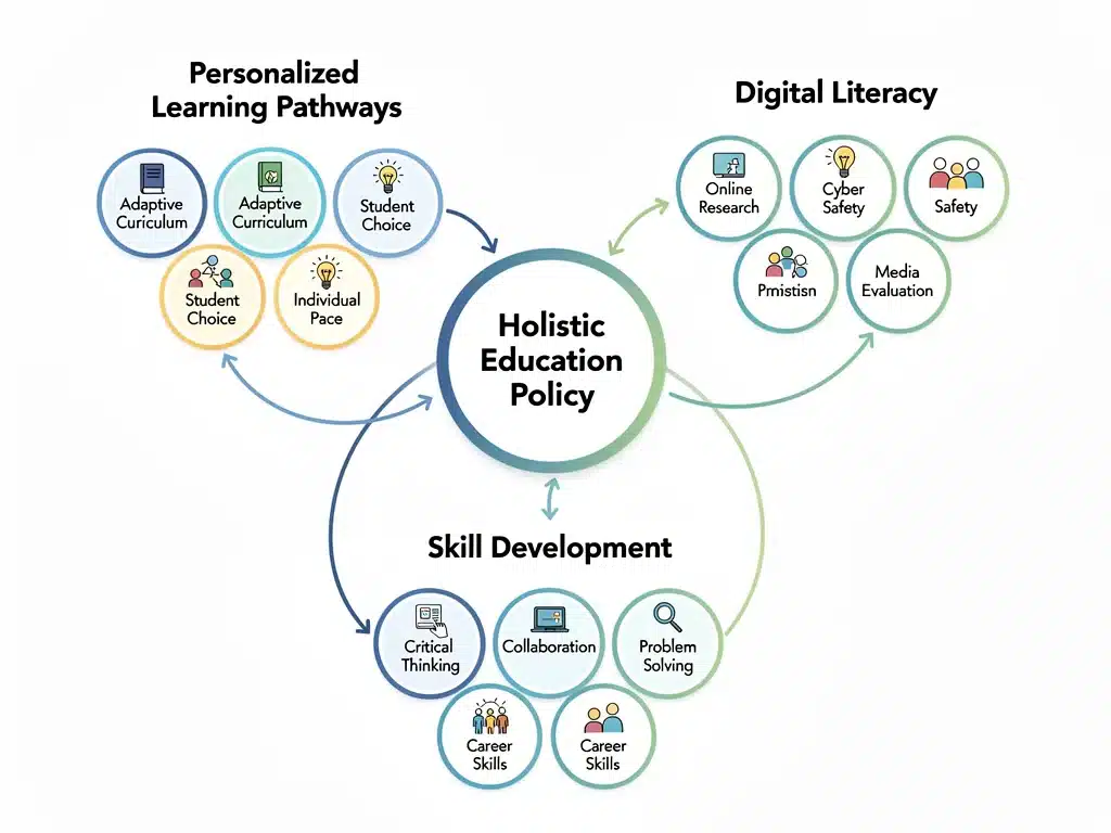 Infographic depicting personalized learning and digital skill development