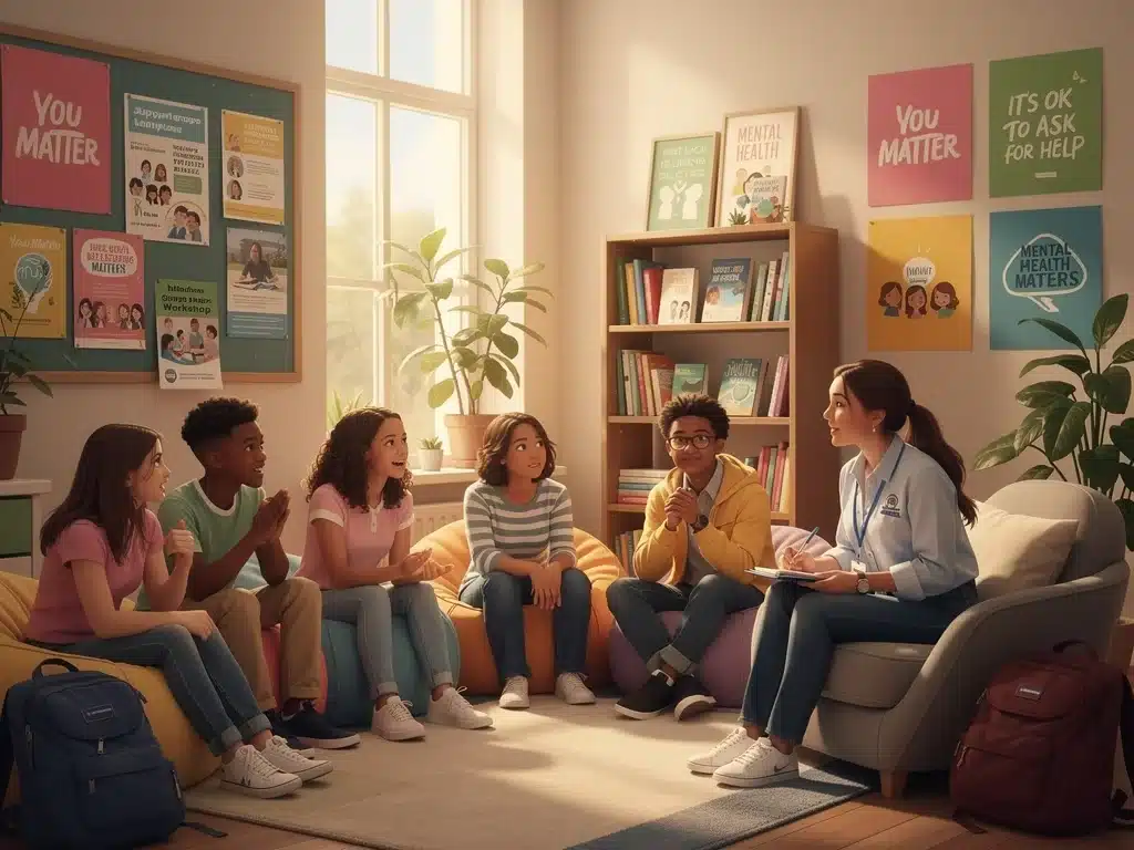 Students receiving mental health support from a school counselor